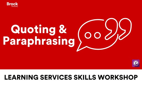 Quoting and Paraphrasing 