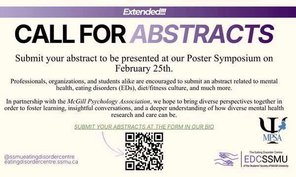 Call for Abstracts EXTENDED! Present your Poster at the Mental Health Research Symposium!