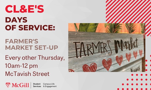 McGill Farmer’s Market Set Up
