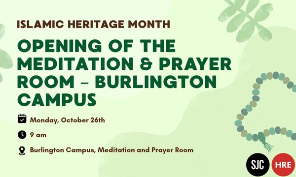 Opening of the Meditation and Prayer Room – Burlington Campus