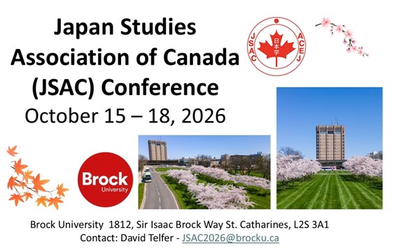 Japan Studies Association of Canada Conference at Brock University (Oct 15 - 18, 2026)
