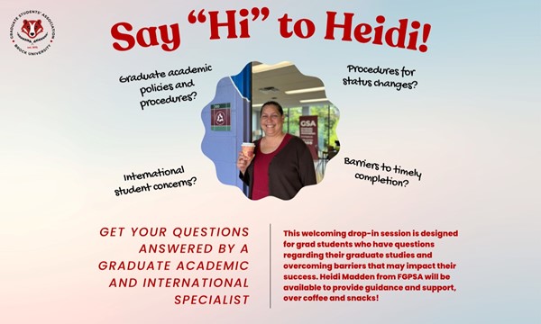 Say "Hi" to Heidi! - Graduate Student Support