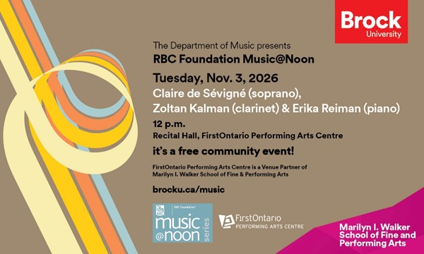 RBC Foundation Music@Noon - Claire de Sévigné, Zoltan Kalman & Erika Reiman